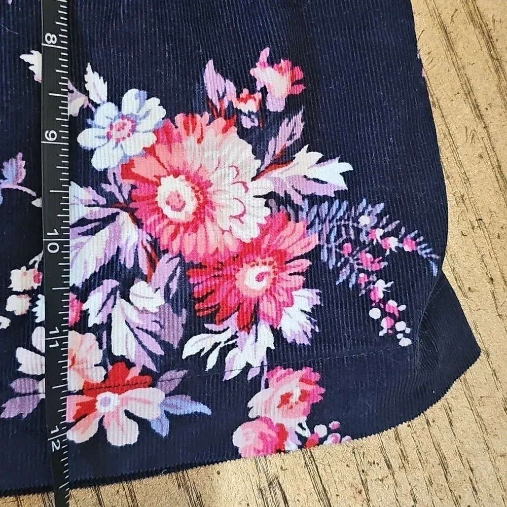 Floral Navy Corduroy Skirt Size 5 Baby Gap